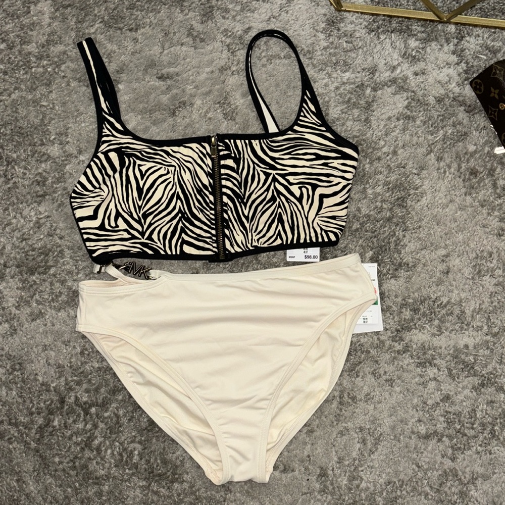 Michael Kors two piece high waist swim. Leopard  Cheetah print